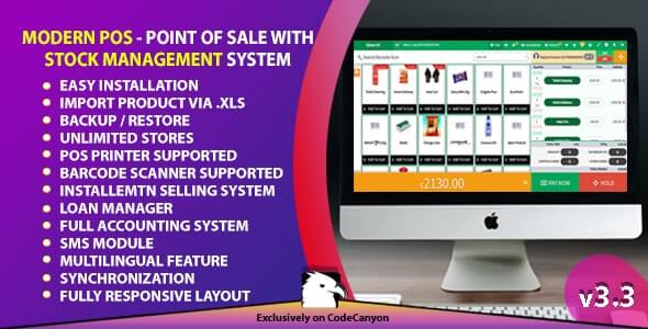 Modern Pos Point Of Sale With Stock Management System V3.2