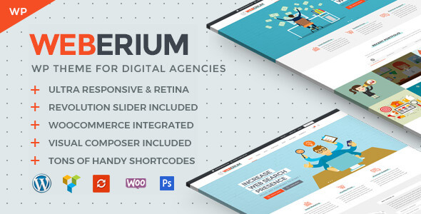 Weberium | Responsive WP Theme Tailored for Digital Agencies v1.12 Free Download