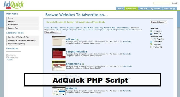 AdQuick PHP Script