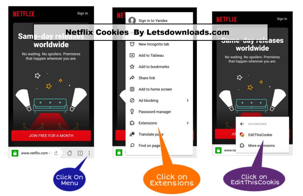 Netflix cookies for mobile
