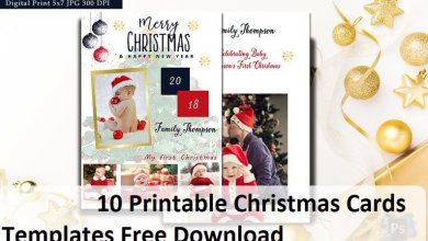 10 Printable Christmas Cards Templates Free Download