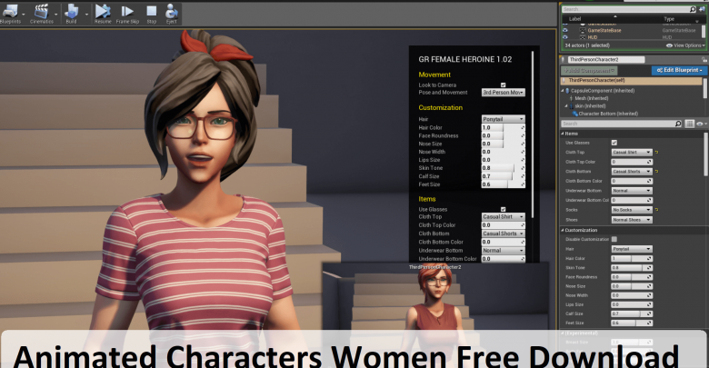 Animated Characters Women Free Download