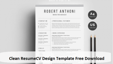 Clean ResumeCV Design Template Free Download