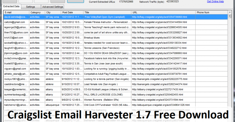 Craigslist Email Harvester 1.7 Free Download Update Version