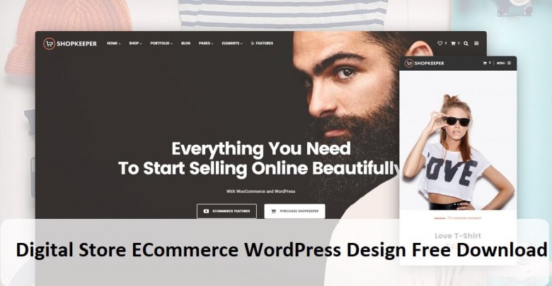 Digital Store ECommerce WordPress Design Free Download