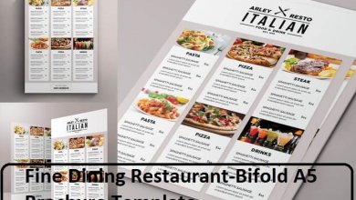 Fine Dining Restaurant-Bifold A5 Brochure Template