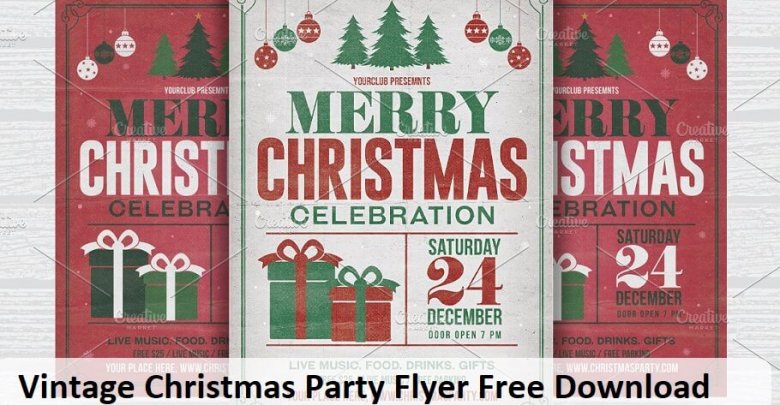 Vintage Christmas Party Flyer Free Download Update Version