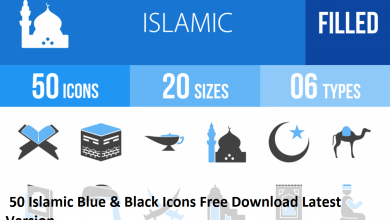 50 Islamic Blue & Black Icons Free Download Latest Version