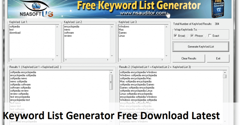 Keyword List Generator Free Download Latest Version