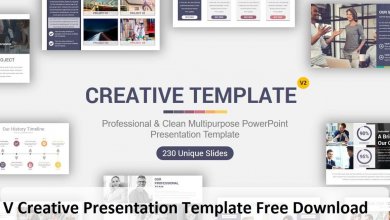 V Creative Presentation Template Free Download