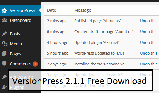 VersionPress 2.1.1 Free Download