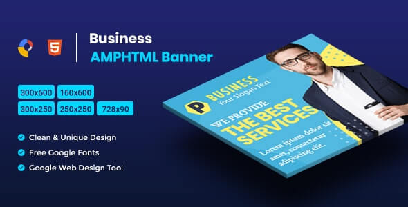 Business AMPHTML Banners Ads Template V04