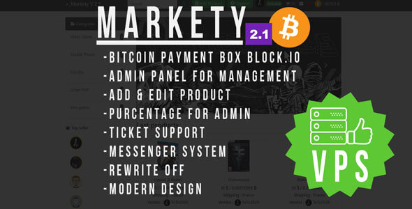 Markety v2.1 - Multi-Vendor Marketplace In Bitcoin PHP