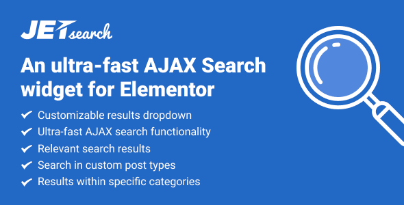 Jetsearch An Ultra Fast Ajax Search Widget For Elementor Wordpress Plugin