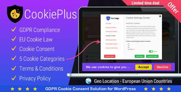Cookie Plus V1.3.1 Gdpr Cookie Consent Solution