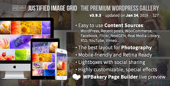 Justified Image Grid V3.9.5 Premium Wordpress Gallery