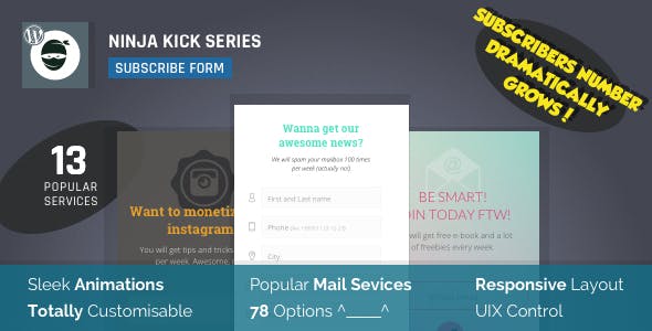 Ninja Kick V1.5.6 Subscription Wordpress Plugin