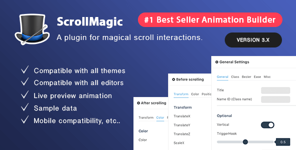 Scroll Magic V3.6.7 Scrolling Animation Builder Plugin