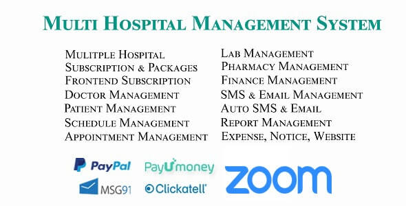 Multi Hospital Hospital Management System V1.2.0 Free Download