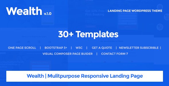 Wealth – Multi Purpose Landing Page Wordpress Theme V1.2.9