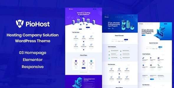 Piohost Domain And Web Hosting Wordpress Theme V1.0 Free Download