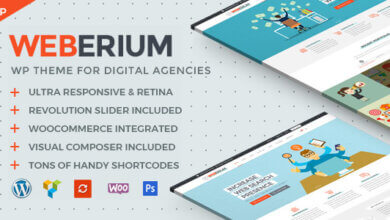 Weberium | Responsive WP Theme Tailored for Digital Agencies v1.12 Free Download